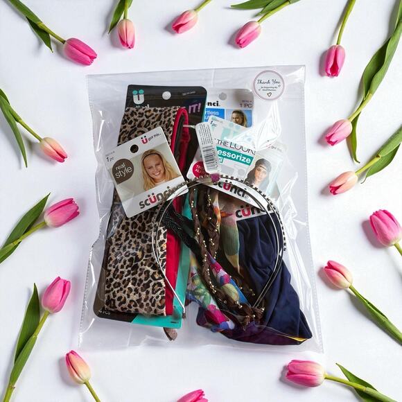 Hair Accessory Lot 10+ Headbands Floral Fabric Animal Print Braided Bling Metal - Picture 4 of 4